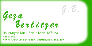 geza berlitzer business card